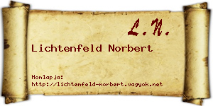 Lichtenfeld Norbert névjegykártya