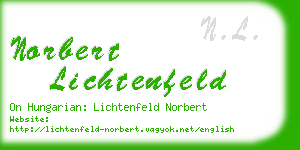 norbert lichtenfeld business card